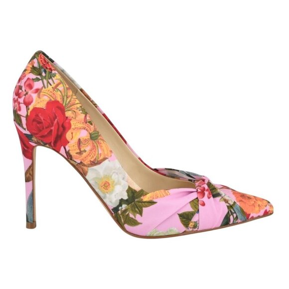 NEW Nine West Womens Faiza2 Pump Slip On Heels WNFAIZA2 Pink Floral 6M - Picture 2 of 14